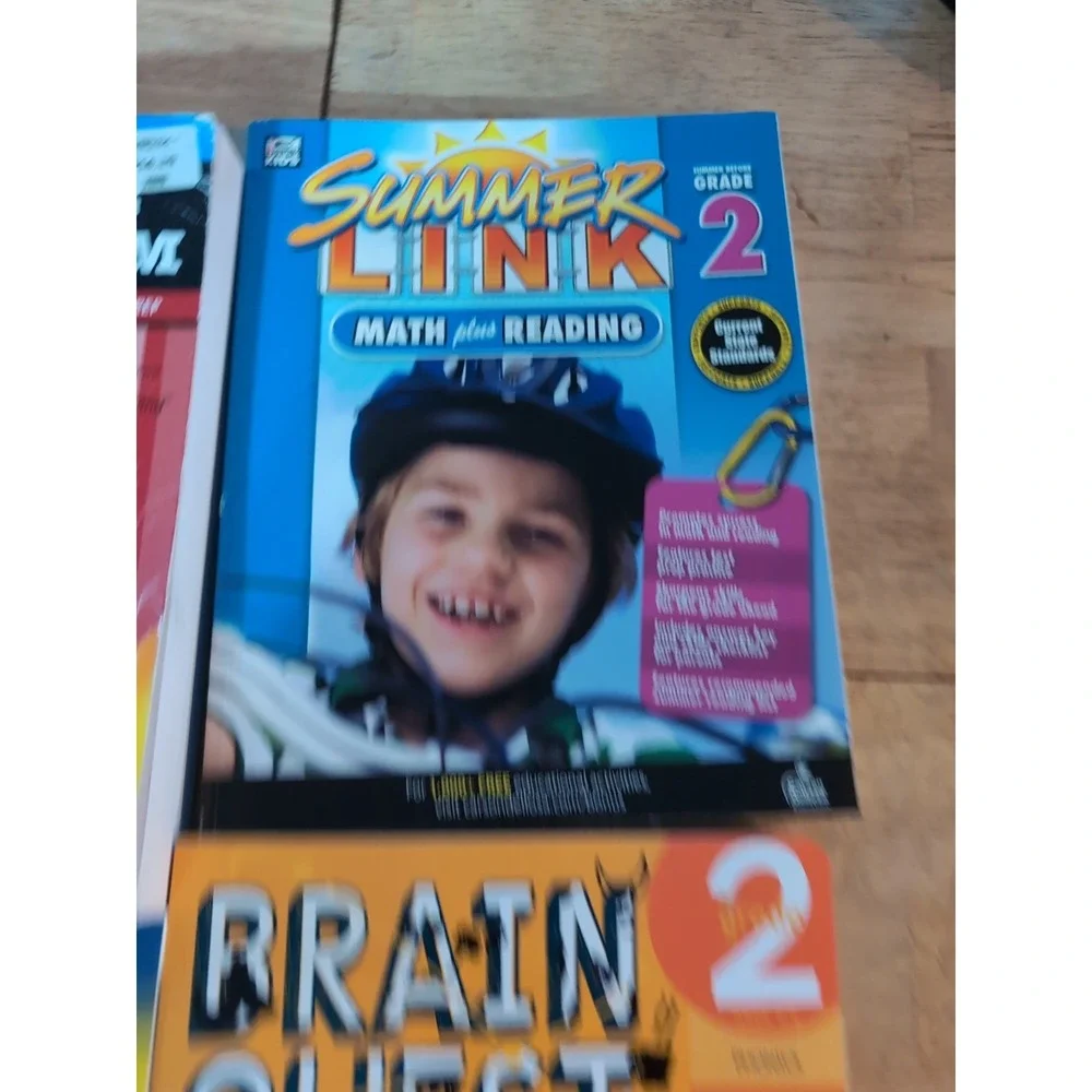 Lot Of 6 Workbooks 1st & 2nd Grade Scholastic  Brain Quest. ‎ HAS WRITING.